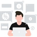 پیش‌نمایش فایل boy-is-working-on-his-laptop-7330556 از پک تبلیغات