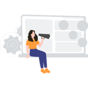 پیش‌نمایش فایل girl-holding-a-megaphone-is-making-an-advertisement-7330547 از پک تبلیغات