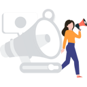 پیش‌نمایش فایل the-girl-is-standing-holding-a-megaphone-7330553 از پک تبلیغات