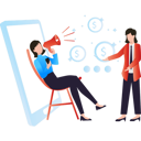پیش‌نمایش فایل girl-doing-online-marketing-with-megaphone-7330882 از پک بازاریابی وابسته