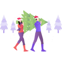 پیش‌نمایش فایل boy-and-girl-carrying-christmas-tree-7340501 از پک کریسمس