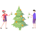 پیش‌نمایش فایل boy-and-girl-decorating-christmas-tree-with-lights-7340500 از پک کریسمس