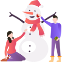پیش‌نمایش فایل boy-and-girl-making-snowman-7340498 از پک کریسمس