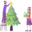 پیش‌نمایش فایل couple-decorating-christmas-tree-7340519 از پک کریسمس