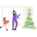 پیش‌نمایش فایل girl-and-baby-going-to-put-presents-near-christmas-tree-7340545 از پک کریسمس