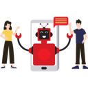 پیش‌نمایش فایل boy-and-girl-chatting-with-robot-on-mobile-7340421 از پک هوش مصنوعی