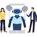 پیش‌نمایش فایل boy-and-girl-talking-robot-on-mobile-7340461 از پک هوش مصنوعی
