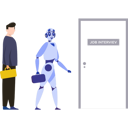 پیش‌نمایش فایل boy-and-robot-standing-outside-job-interview-room-7340460 از پک هوش مصنوعی