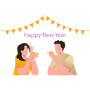 پیش‌نمایش فایل boy-and-girl-drinking-wine-on-new-year-7347763 از پک سال نو مبارک