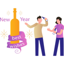 پیش‌نمایش فایل boy-and-girl-holding-wine-bottles-for-new-year-celebration-7347814 از پک سال نو مبارک
