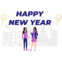پیش‌نمایش فایل girls-are-wishing-each-other-happy-new-year-7347801 از پک سال نو مبارک