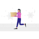 پیش‌نمایش فایل the-girl-is-walking-with-a-gift-7347748 از پک سال نو مبارک