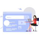 پیش‌نمایش فایل girl-working-on-the-website-7487416 از پک وبسایت