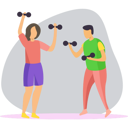 پیش‌نمایش فایل couple-exercising-with-dumbbells-7496077 از پک فعالیت‌های آخر هفته