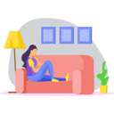 پیش‌نمایش فایل girl-is-sitting-on-couch-7496072 از پک فعالیت‌های آخر هفته