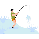 پیش‌نمایش فایل boy-caught-the-fish-in-the-net-7603581 از پک ماهیگیری