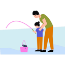 پیش‌نمایش فایل father-teaches-his-daughter-to-fish-7603595 از پک ماهیگیری