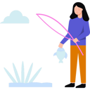پیش‌نمایش فایل girl-is-holding-a-fish-7603580 از پک ماهیگیری