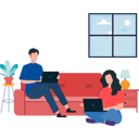 پیش‌نمایش فایل boy-and-girl-using-their-laptops-7542272 از پک کار از خانه