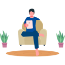 پیش‌نمایش فایل boy-is-sitting-on-the-couch-with-tab-7542240 از پک کار از خانه