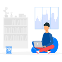 پیش‌نمایش فایل boy-is-working-from-home-7542258 از پک کار از خانه