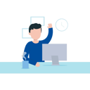 پیش‌نمایش فایل boy-is-working-on-the-monitor-7542302 از پک کار از خانه