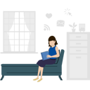 پیش‌نمایش فایل girl-is-reading-a-book-on-the-sofa-7542190 از پک کار از خانه