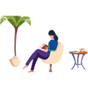پیش‌نمایش فایل girl-is-reading-a-book-on-the-sofa-7542233 از پک کار از خانه
