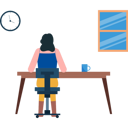 پیش‌نمایش فایل girl-is-sitting-at-the-work-table-7542228 از پک کار از خانه