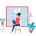 پیش‌نمایش فایل girl-is-sitting-on-a-chair-7542277 از پک کار از خانه