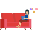 پیش‌نمایش فایل girl-is-sitting-on-the-couch-7542299 از پک کار از خانه