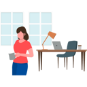 پیش‌نمایش فایل girl-is-standing-by-the-work-table-7542175 از پک کار از خانه