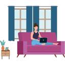 پیش‌نمایش فایل girl-is-working-from-home-7542177 از پک کار از خانه