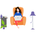 پیش‌نمایش فایل girl-is-working-from-home-7542186 از پک کار از خانه