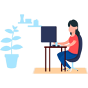 پیش‌نمایش فایل girl-is-working-from-home-7542230 از پک کار از خانه
