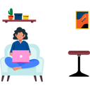 پیش‌نمایش فایل girl-is-working-from-home-7542273 از پک کار از خانه