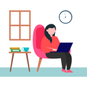 پیش‌نمایش فایل girl-is-working-from-home-7542288 از پک کار از خانه
