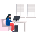 پیش‌نمایش فایل girl-is-working-from-home-7542290 از پک کار از خانه