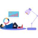 پیش‌نمایش فایل girl-is-working-on-a-chart-graph-7542294 از پک کار از خانه