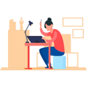 پیش‌نمایش فایل girl-is-working-on-the-laptop-7542262 از پک کار از خانه