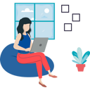 پیش‌نمایش فایل girl-is-working-on-the-laptop-7542271 از پک کار از خانه