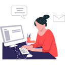 پیش‌نمایش فایل girl-is-working-on-the-monitor-7542260 از پک کار از خانه