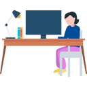 پیش‌نمایش فایل girl-is-working-on-the-monitor-7542267 از پک کار از خانه