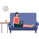 پیش‌نمایش فایل girl-sitting-on-sofa-working-on-laptop-7542283 از پک کار از خانه