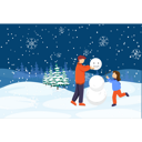 پیش‌نمایش فایل father-and-daughter-building-snowman-7502293 از پک زمستان