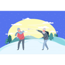 پیش‌نمایش فایل couple-playing-with-snowballs-7529853 از پک فعالیت‌های زمستانی