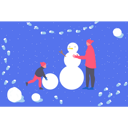 پیش‌نمایش فایل father-and-son-making-snowman-7529847 از پک فعالیت‌های زمستانی