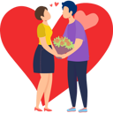 پیش‌نمایش فایل boy-giving-bouquet-to-girl-on-valentines-day-7623249 از پک روز ولنتاین