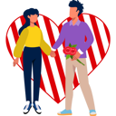 پیش‌نمایش فایل boy-giving-flowers-to-girl-on-valentines-day-7623260 از پک روز ولنتاین