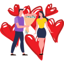 پیش‌نمایش فایل boy-giving-flowers-to-girl-on-valentines-day-7623290 از پک روز ولنتاین